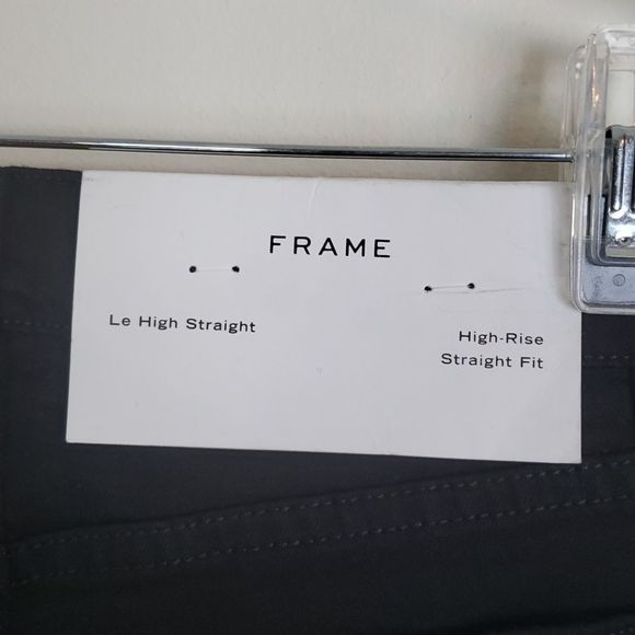 Frame Le high Straight Velvet Tux Step Up Hem Jean in Noir Sz 25 NWT - Picture 7 of 9